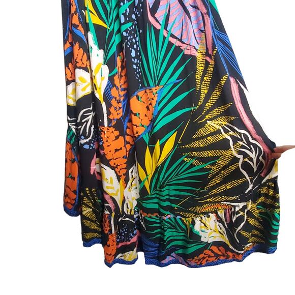 Flying Tomato Colorful Tropical Off Shoulder Maxi Dress High Low Flowy Small - Picture 8 of 11